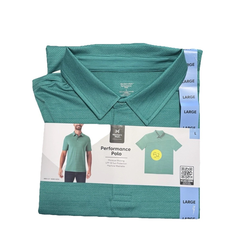 Member's Mark‎ Men's Performance Polo Size L Green